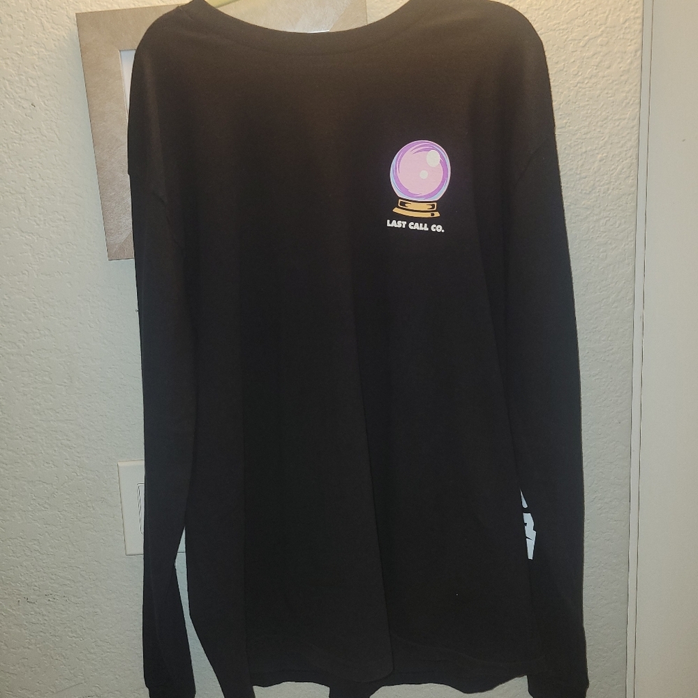 Last Call Co. Men’s XXL Black Misfortune Teller Long Sleeve 100% Cotton Shirt